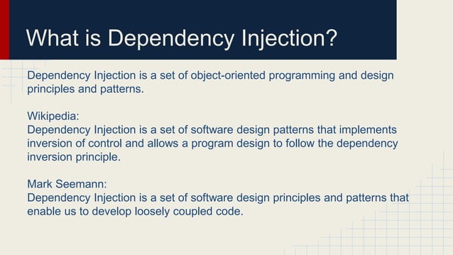 Dependency Injection, Design Principles and Patterns | PPTX ...