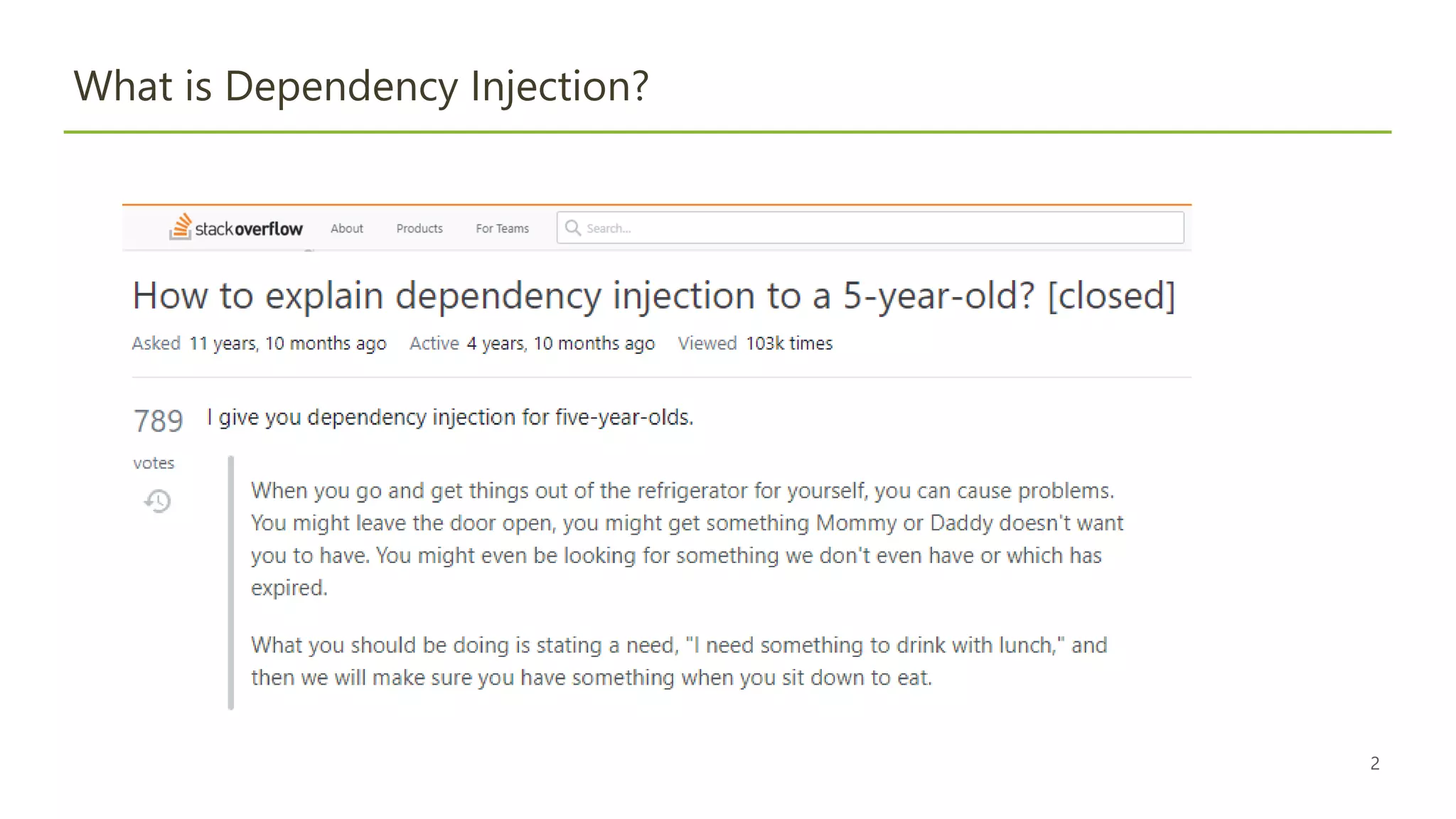 Dependency injection presentation | PPT