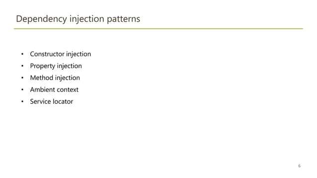 Dependency injection presentation | PPTX | Web Development | Internet