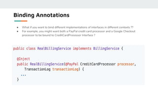 Dependency injection using Google guice | PPTX