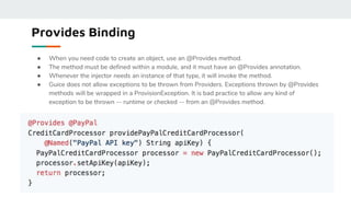 Dependency injection using Google guice | PPTX