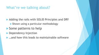 Writing Maintainable Software Using SOLID Principles | PPTX