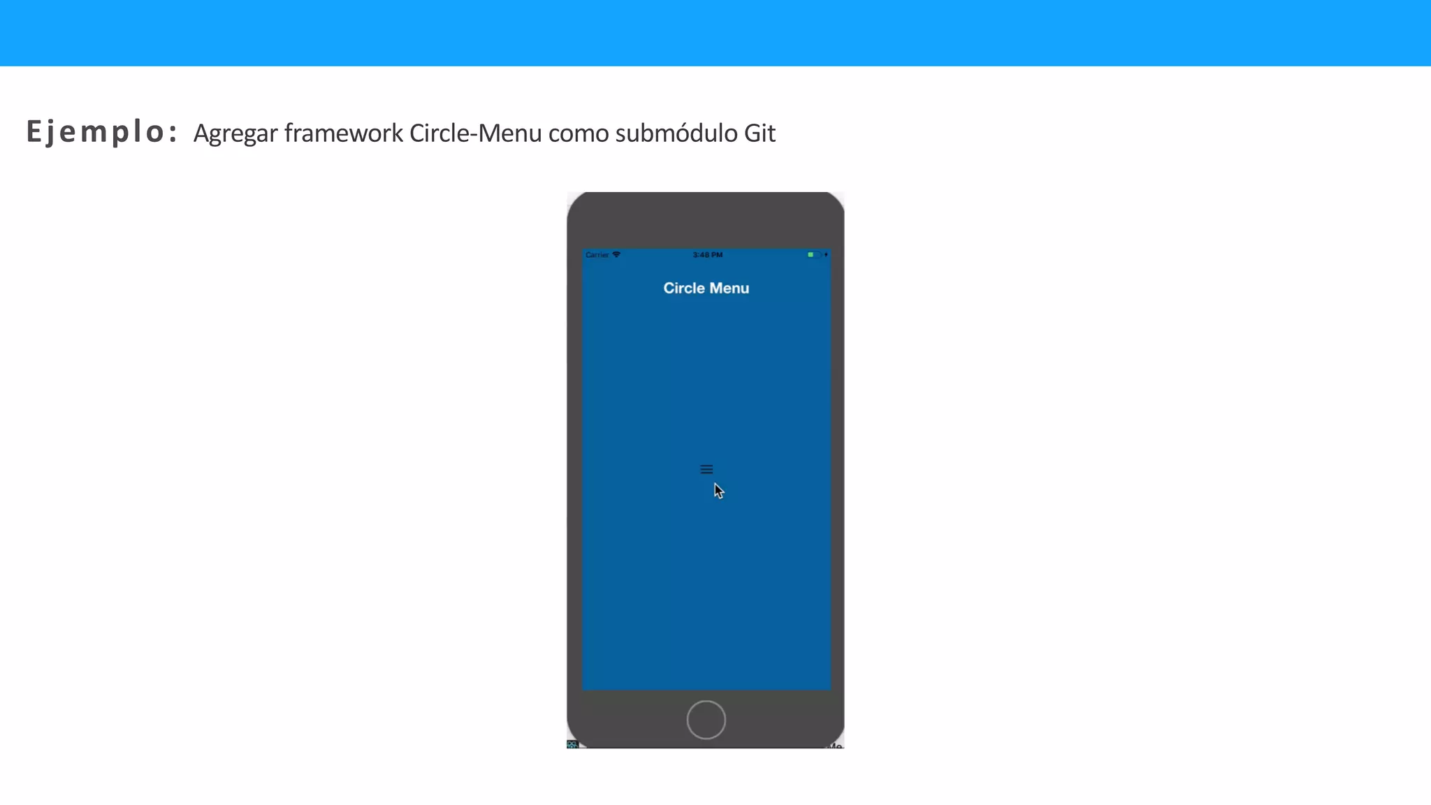 Ejemplo: Agregar framework Circle-Menu como submódulo Git
 