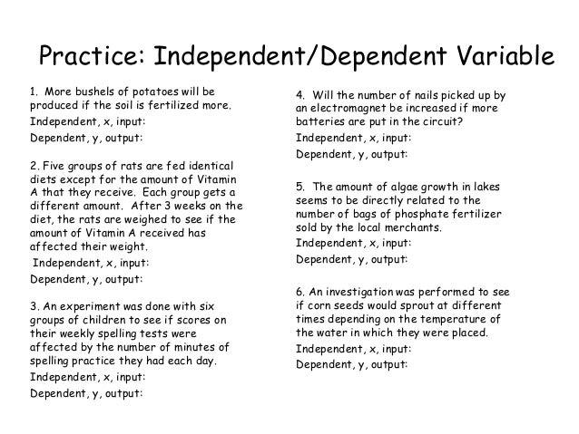Worksheets Independent And Dependent Variables Worksheet Science collection of independent vs dependent variable worksheet sharebrowse