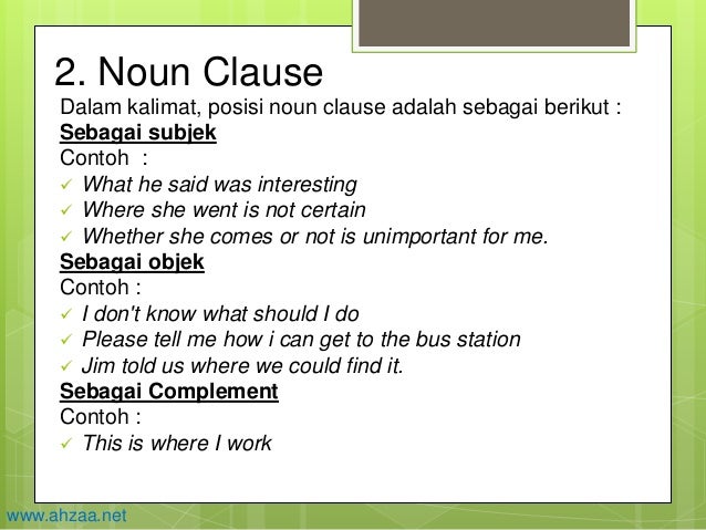 Contoh Dialog Noun Clause - Cab Contoh