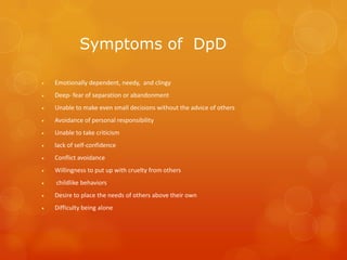Dependent Personality Disorder Symptoms