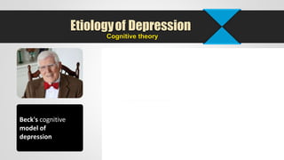 Cognitive theory
Beck's cognitive
model of
depression
Etiologyof Depression
 
