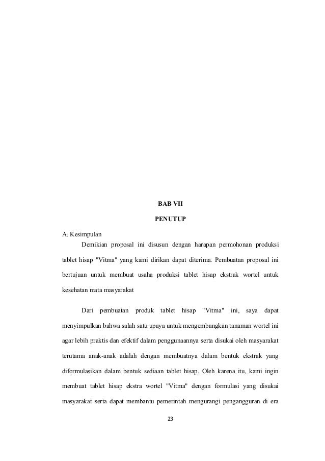 Contoh Proposal Pembuatan Produk Farmasi Tablet Hisap
