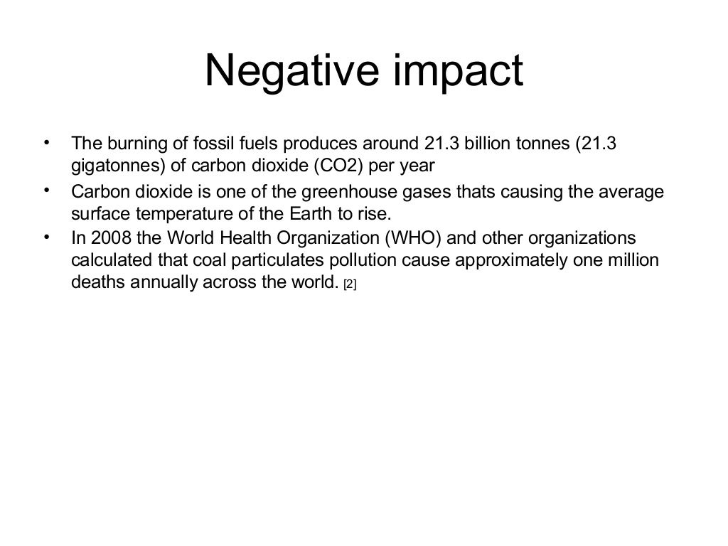 Depletion of fossil fuels