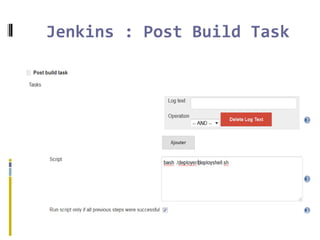 Jenkins : Post Build Task
 