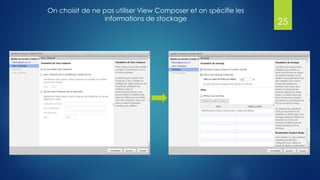 25
On choisit de ne pas utiliser View Composer et on spécifie les
informations de stockage
 