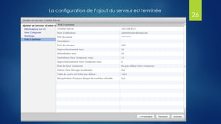 La configuration de l’ajout du serveur est terminée
26
 