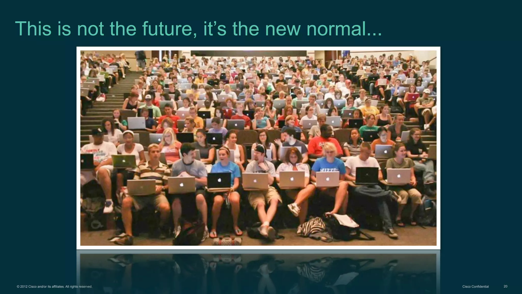 © 2012 Cisco and/or its affiliates. All rights reserved. Cisco Confidential 20
This is not the future, it’s the new normal...
 