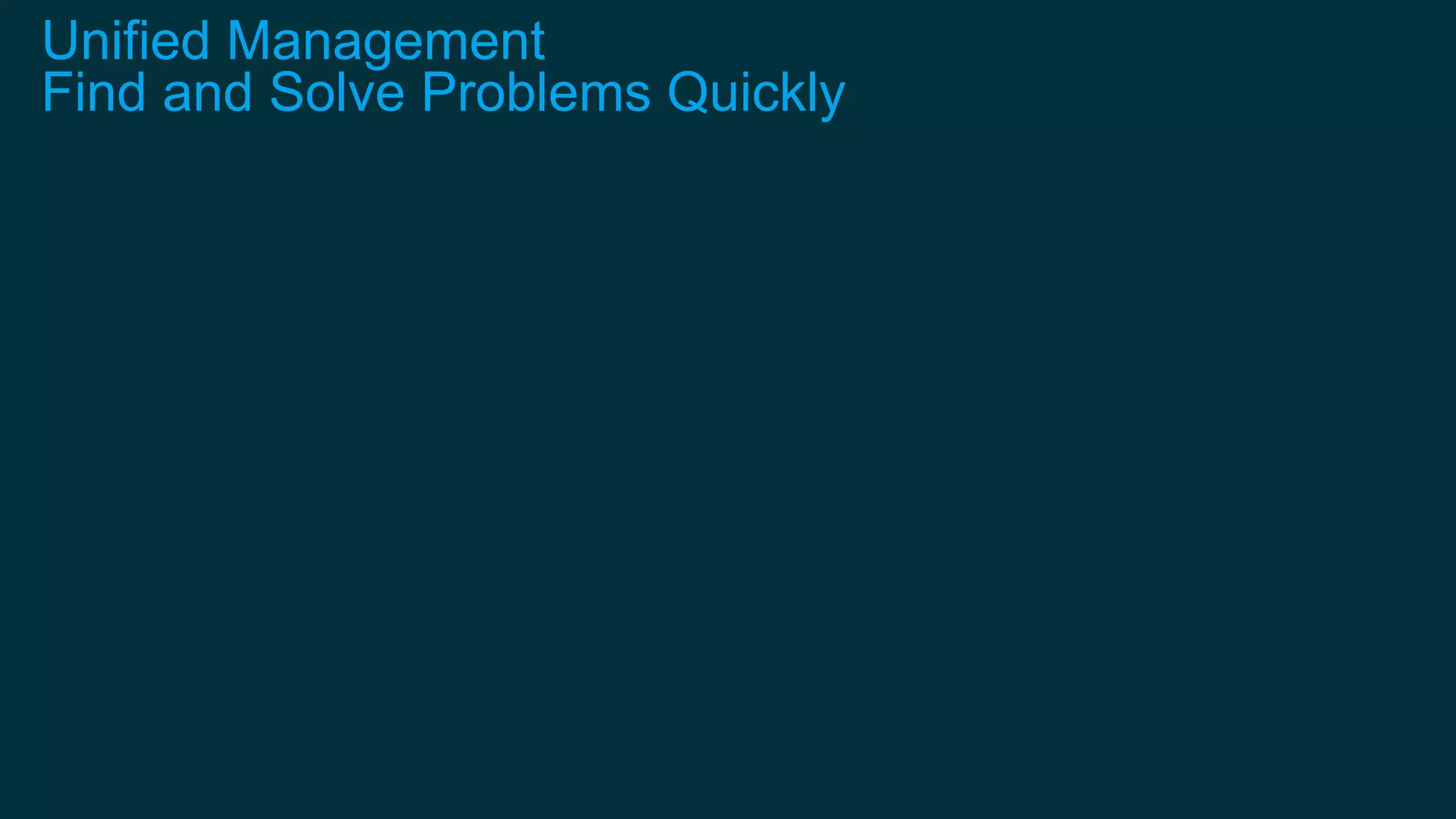 Unified Management
Find and Solve Problems Quickly
 