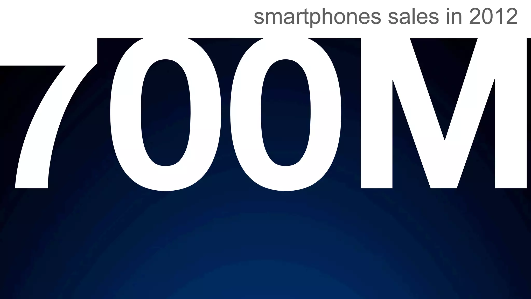 700M
smartphones sales in 2012
 