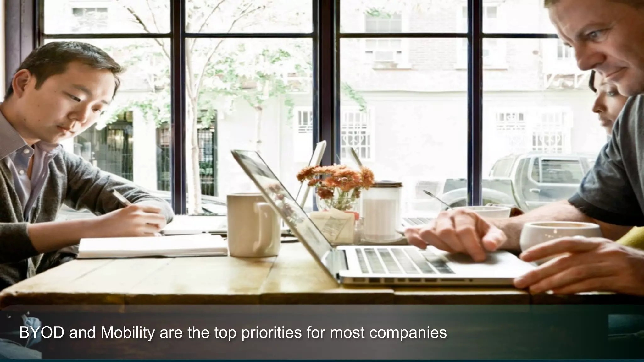 © 2012 Cisco and/or its affiliates. All rights reserved. Cisco Confidential 98
BYOD and Mobility are the top priorities for most companies
 