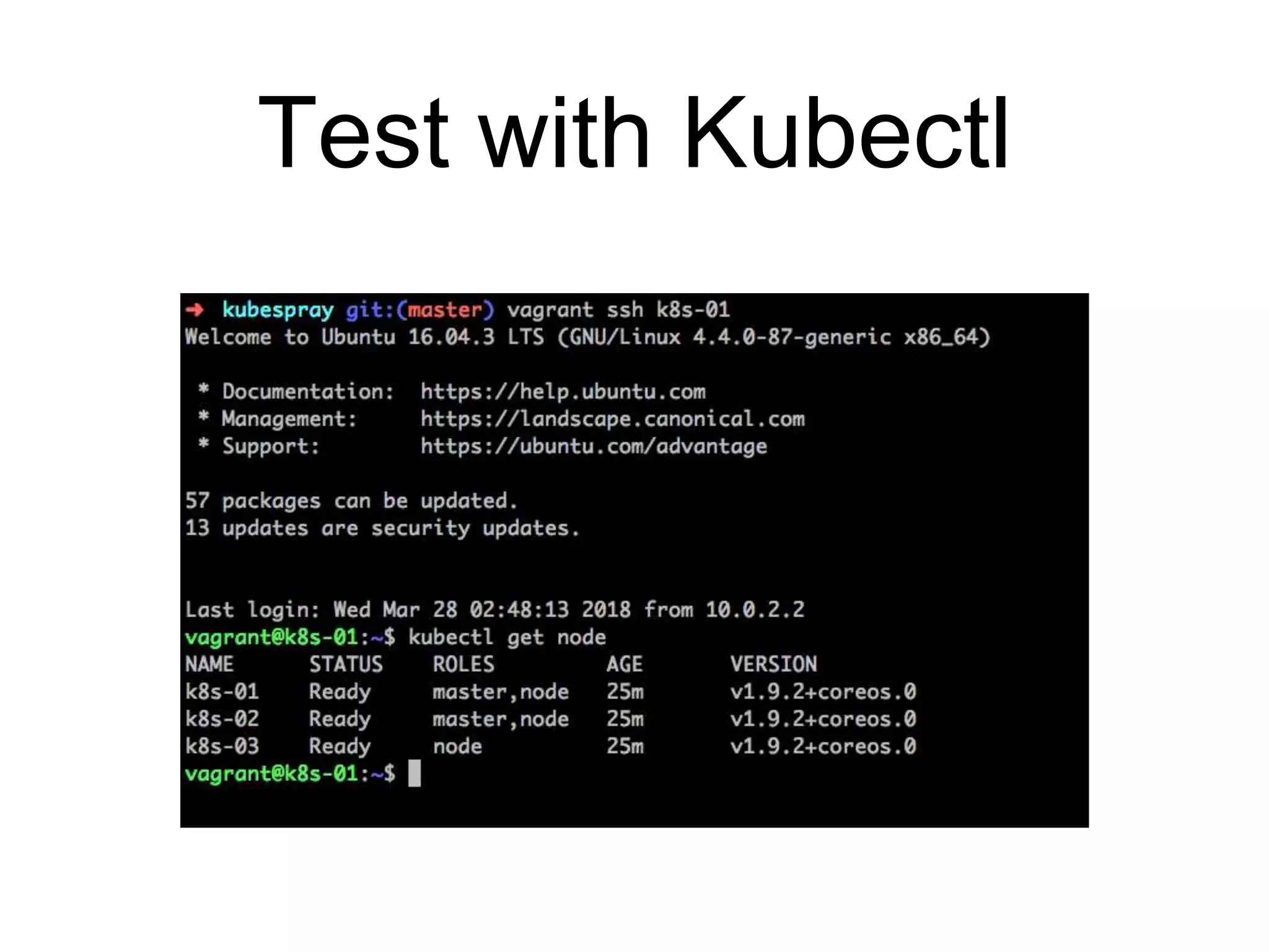 Test with Kubectl
 