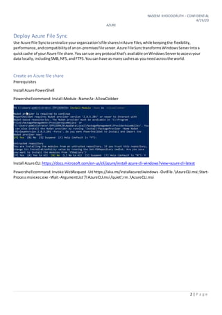 Azure File Share and File Sync guide (Beginners Edition) | DOCX