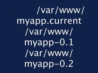 /var/www/
myapp.current
 /var/www/
 myapp-0.1
 /var/www/
 myapp-0.2
 