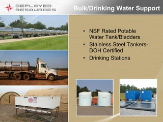 Bulk/Drinking Water Support NSF Rated Potable Water Tank/Bladders Stainless Steel Tankers-DOH Certified Drinking Stations 