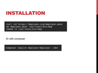 INSTALLATION
Or with composer
 