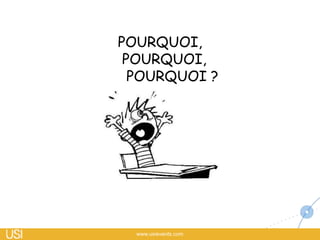 Continuous deployment
A intervalle régulier, voire à chaque commit,
le code est :
!   Compilé
!   Testé
!   Assemblé
!   Déployé sur un environnement d’intégration
!   Testé sur cet environnement (automatiquement)
!  Déployé en production !!!
 
