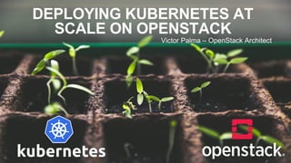 DEPLOYING KUBERNETES AT
SCALE ON OPENSTACK
Victor Palma – OpenStack Architect
 
