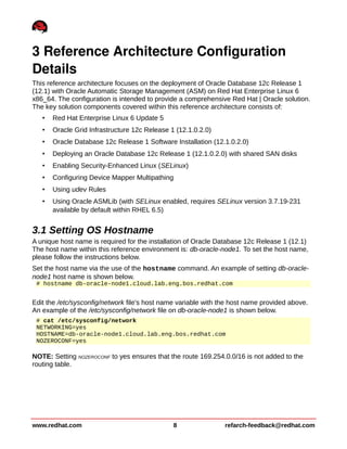 3 Reference Architecture Configuration
Details
This reference architecture focuses on the deployment of Oracle Database 12...
