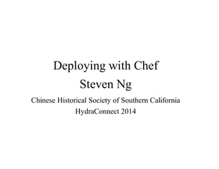 Deploying Fedora Commons With Chef