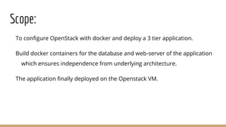 Deploying a 3 tier application using docker | PPTX