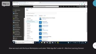 Chatbot Using Azure Machine Learning Deploying a ChatBot Service using Microsoft Azure | PDF