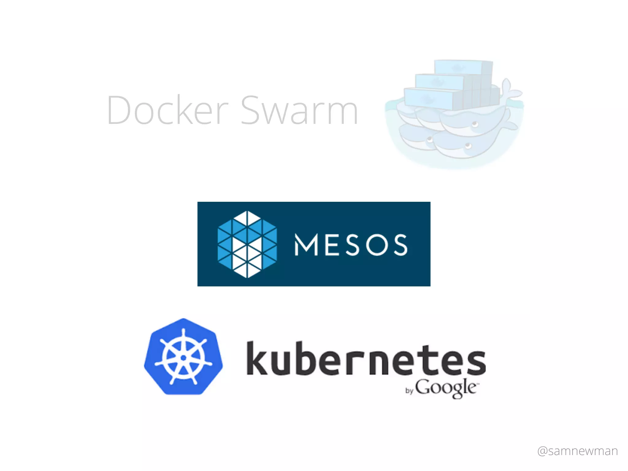 @samnewman
Docker Swarm
 