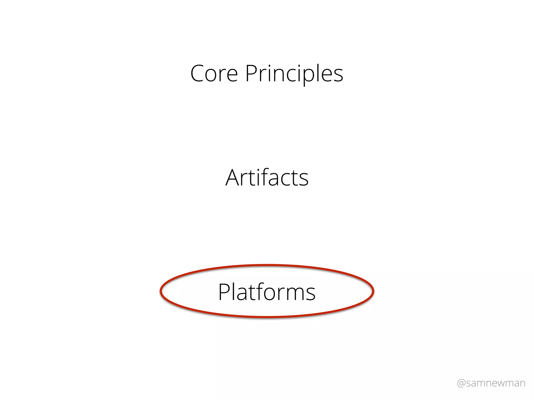 @samnewman
Artifacts
Core Principles
Platforms
 