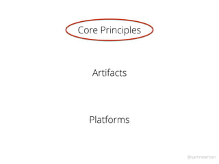 @samnewman
Artifacts
Core Principles
Platforms
 