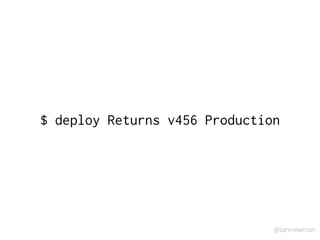 @samnewman
$ deploy Returns v456 Production
 