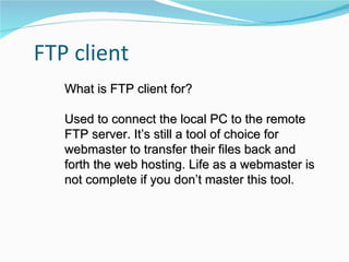 Ftp Client Web Design Deploying a website | PPT