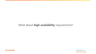 #GlobalAzure
#WeAreAvanade
What about high availability requirements?
 