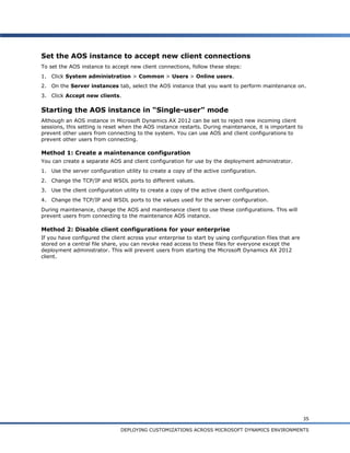 Deploying Customizations across Microsoft dynamics ax 2012 environments ...