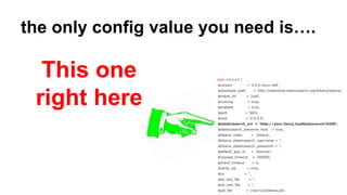the only config value you need is….
class kibana4 (
$version = '4.0.0-linux-x64',
$download_path = 'http://download.elasticsearch.org/kibana/kibana',
$install_dir = '/opt',
$running = true,
$enabled = true,
$port = 5601,
$host = '0.0.0.0',
$elasticsearch_url = 'http://your.fancy.loadbalancerurl:9200',
$elasticsearch_preserve_host = true,
$kibana_index = '.kibana',
$kibana_elasticsearch_username = '',
$kibana_elasticsearch_password = '',
$default_app_id = 'discover',
$request_timeout = 300000,
$shard_timeout = 0,
$verify_ssl = true,
$ca = '',
$ssl_key_file = '',
$ssl_cert_file = '',
$pid_file = '/var/run/kibana.pid',
This one
right here
 
