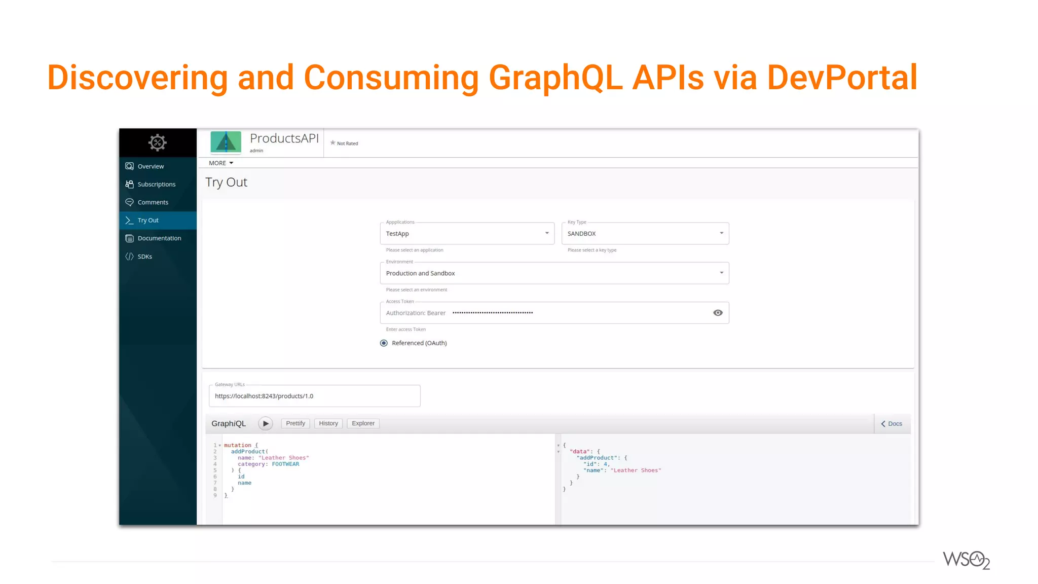 Discovering and Consuming GraphQL APIs via DevPortal
 