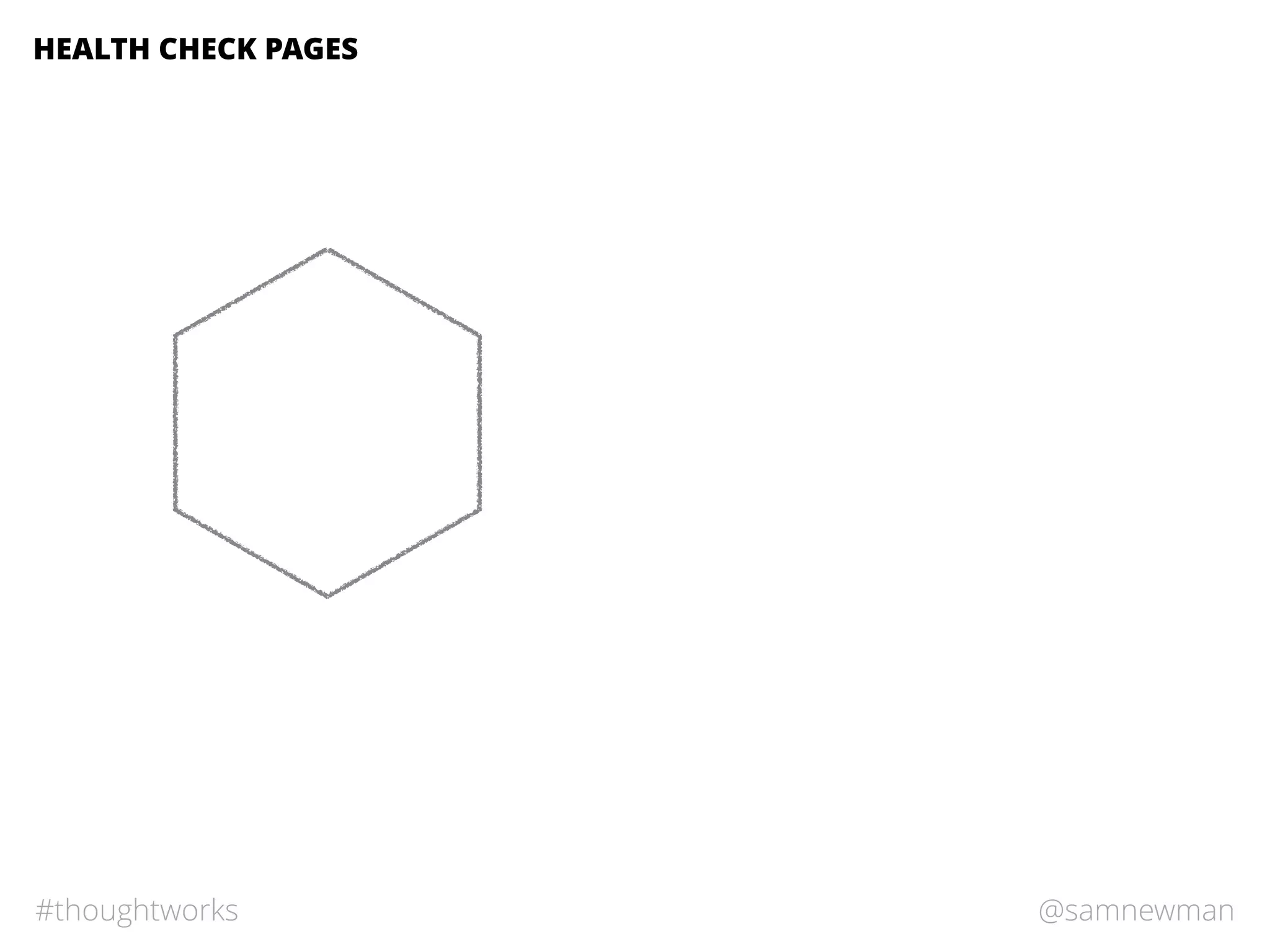 @samnewman#thoughtworks
HEALTH CHECK PAGES
 