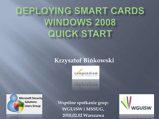 Krzysztof Bińkowski




 Wspólne spotkanie grup:
  WGUiSW i MSSUG,
  2010.02.02 Warszawa
 