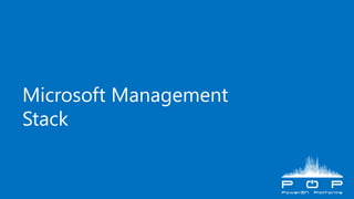 Microsoft Management
Stack
 