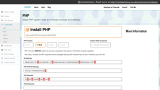 @rachelandrew | Read more at http://rachelandrew.co.uk/presentations/deploy
 
