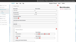 @rachelandrew | Read more at http://rachelandrew.co.uk/presentations/deploy
 