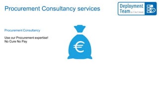 Procurement Consultancy services
Procurement Consultancy
Use our Procurement expertise!
No Cure No Pay
 