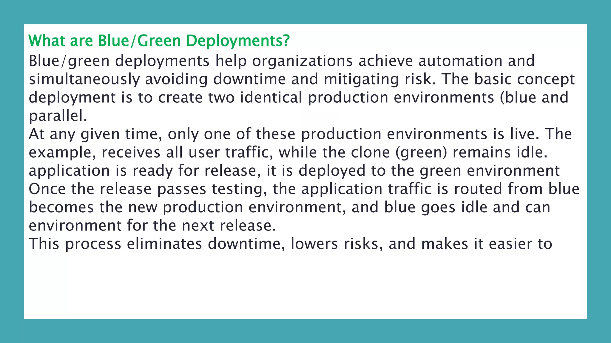 Deployment model Blue Green deployment | PPTX