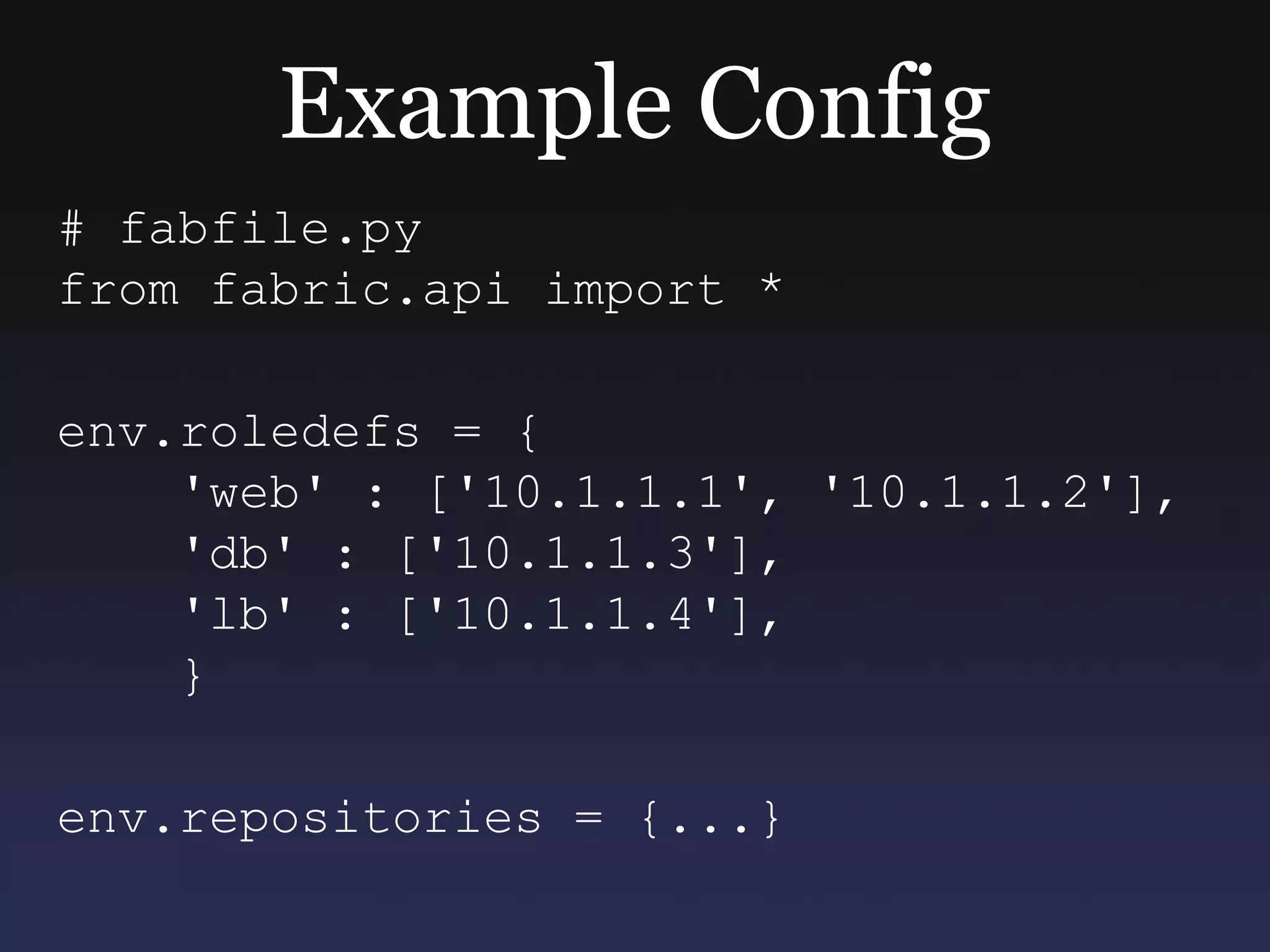 Bounce wsgi daemonsManaging Growth (db)Move DB to its own server