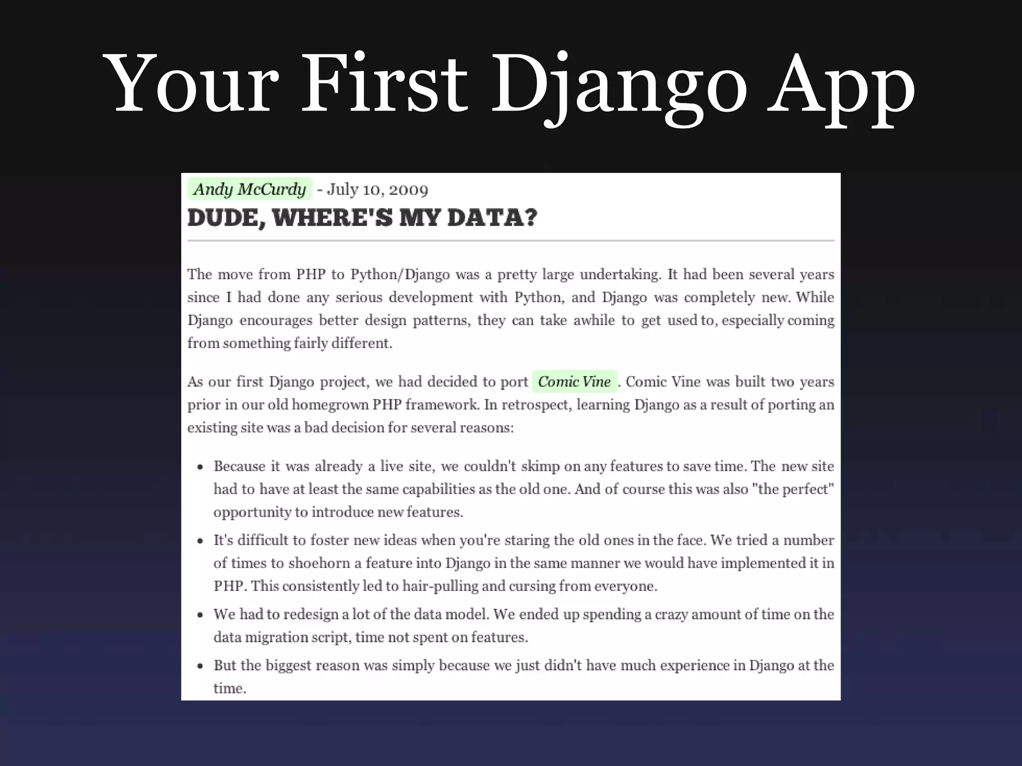 Your First Django App