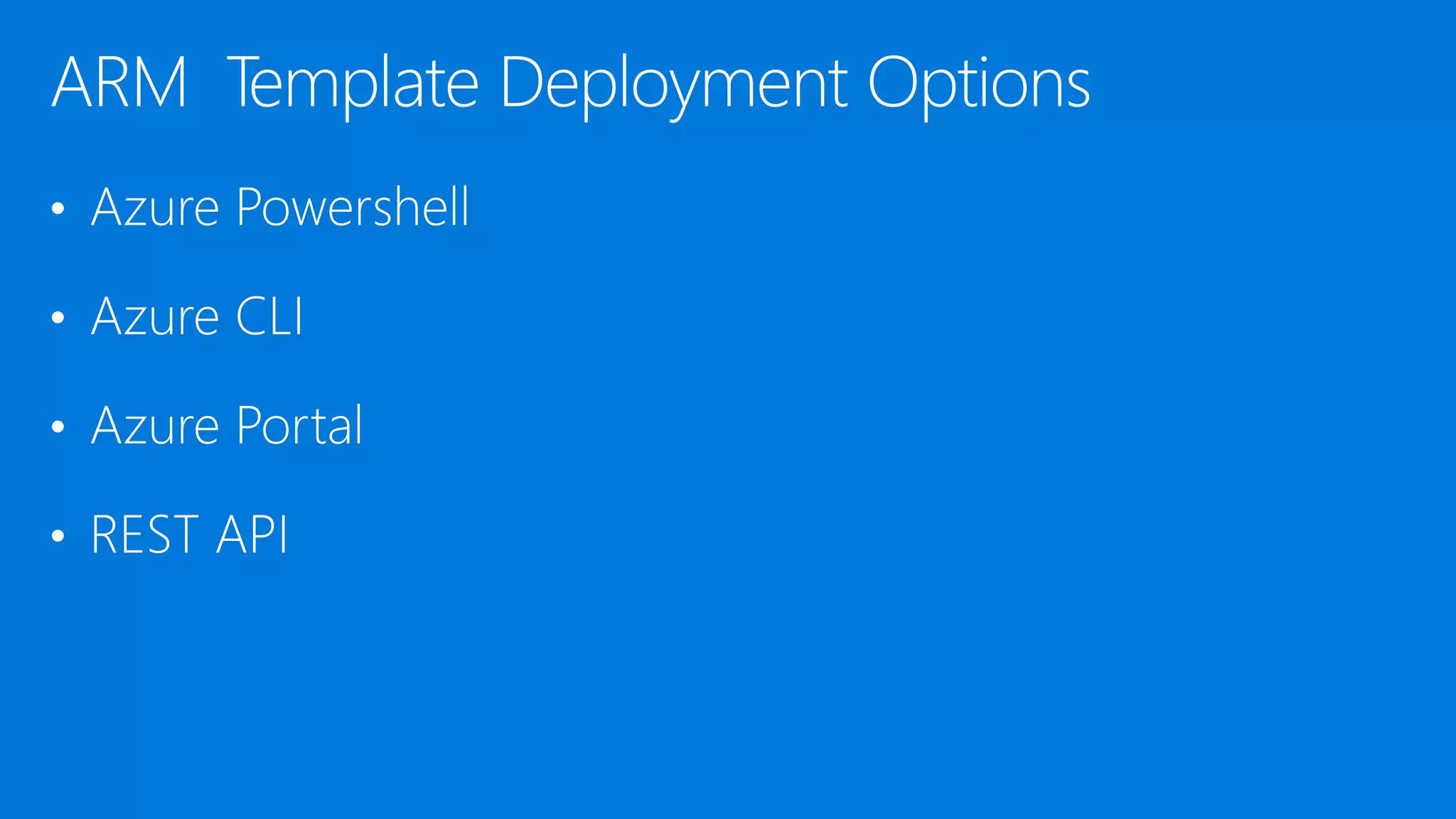 Deploy Resources to Azure using ARM templates